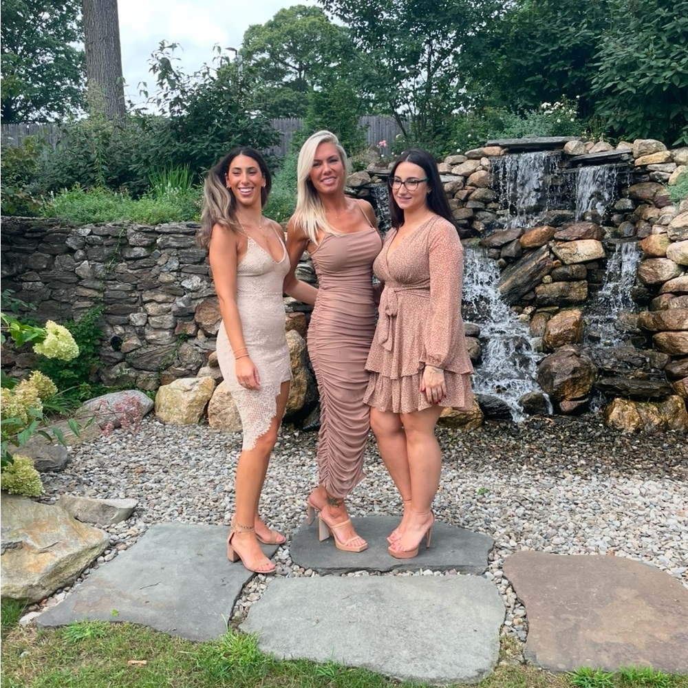 Ruched nude dress